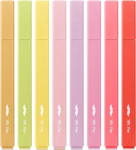 Mr. Pen- Aesthetic Highlighters No Bleed, 8 Pack, Summer Morning, Chisel Tip, Cute Highlighters Assorted Colors for Journaling, Highlighting, Underlining, Fast Dry, Back to School Supplies