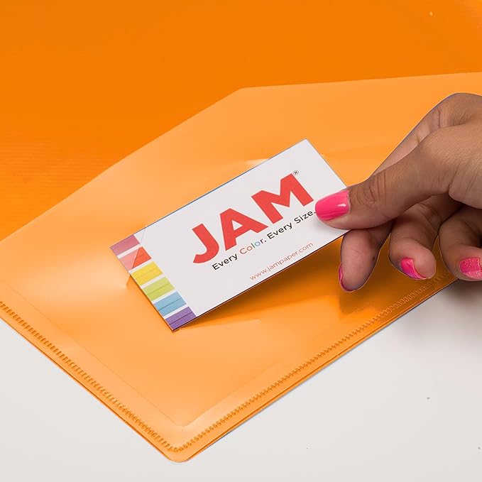 JAM Paper Plastic 1 inch Binder - Orange 3 Ring Binder - Sold Individually