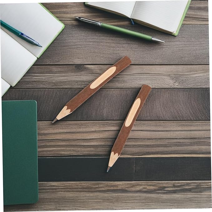 Baluue Natural Wood Ballpoint Pens 13cm Small Tree Bark Writing Pens 10pcs Biodegradable Multi-function for Daily Home and Office Use