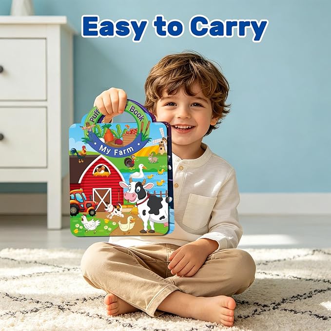 Elfew 6Pack Reusable Sticker Books for Toddlers 2-4, 3D Puffy Sticker Books for Kids Ages 1-3 3-5 with 6 Themes, Waterproof Mess-Free Sticker Activity Book, Travel Toys Birthday Gifts for Boys Girls