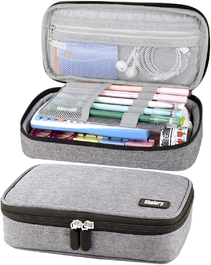 Chelory Big Capacity Pencil Case Large Pencil Bag Pouch Pen Case Pencil Marker Holder Stationery Storage Makeup Bag for Office Supplies Adults