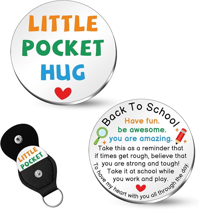 Back to School Supplies for Boys Girls Little Pocket Hug Token | First Day of School Gifts Back to School Stuff for Teens Son Daughter Grandkids Cute School Supplies for Girls