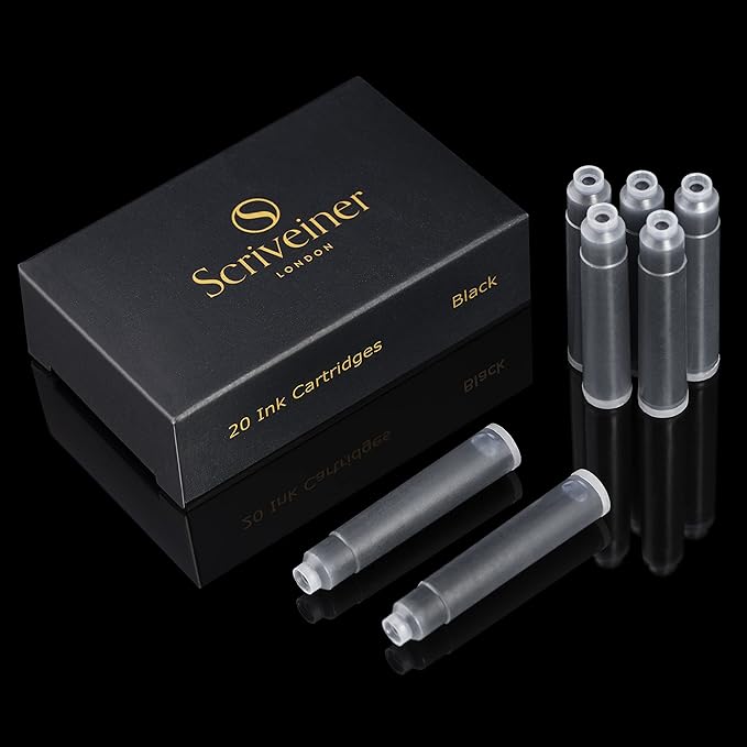 20 Black International Standard Ink Cartridges by Scriveiner