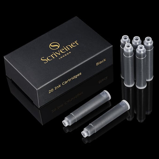 20 Black International Standard Ink Cartridges by Scriveiner
