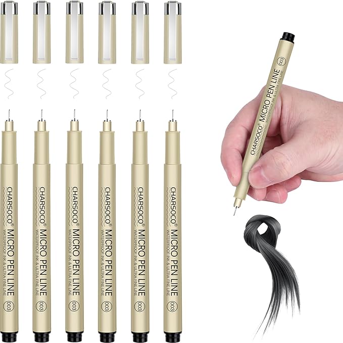 003 Micro Pen, Black Fine Point Pen with Waterproof Archival Ink, 0.15mm Fineliner Ink Pens for Artist Illustration, Sketching, Anime, Manga, Technical Drawing and Scrapbooking-003