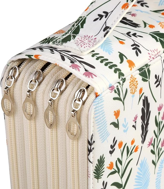 Portable Colored 200 Slots Pencil case Organizer with Printing Pattern for Watercolor Pens or Markers, Pencil Case Organizer for Artist
