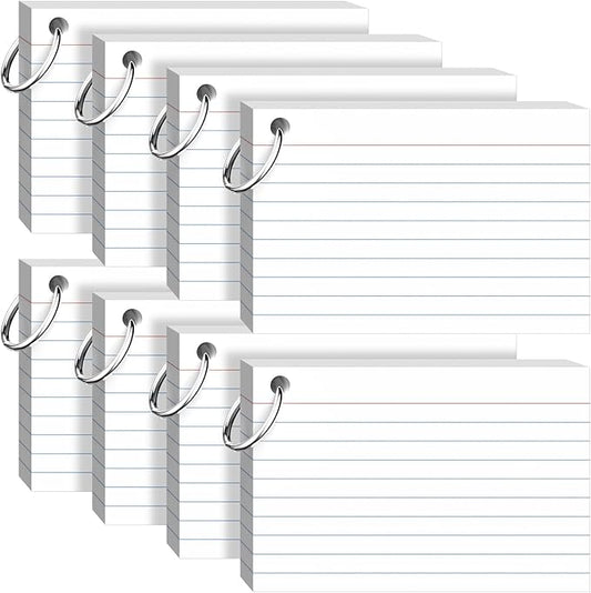 Index Cards 4x6 with Ring, 320 Sheets, Ruled White Flash Cards for Effective Studying and Note-Taking, Note Cards, Essential School Supplies for College & Office, Home Organization & Study Supplies