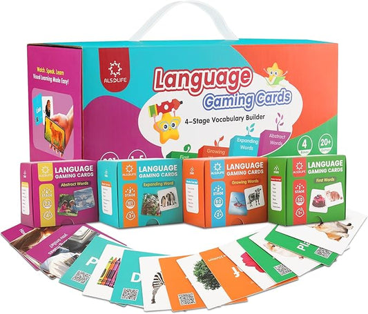 301 Noun Flash Cards for Toddlers, 4-Level Vocabulary Builder Real Life Picture Card for Speech Therapy and Toddler Learning, ABA Therapy Materials, Autism Learning Materials, ESL Teaching