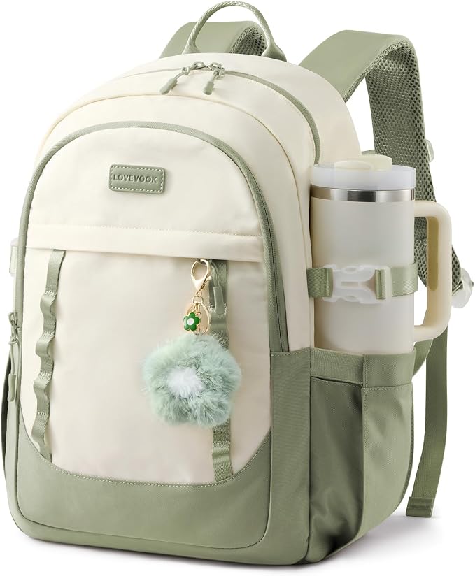 LOVEVOOK School Backpack for Teen Girl, Cute Student Bookbag Fits 15.6 Inch Laptop, Back to School Backpack Purse for Teenagers, Casual Daypack Kid Back Pack Travel Bag, Gift
