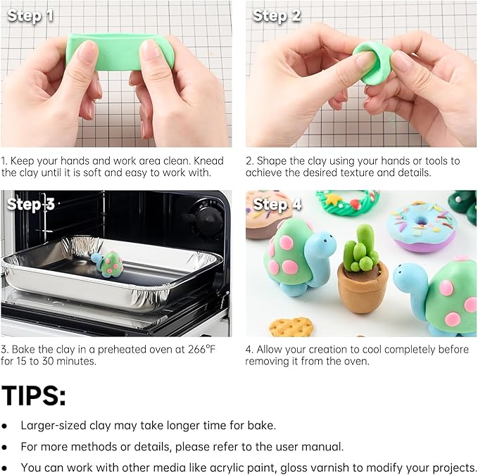 Shuttle Art Polymer Clay Kit, 57 Colors Oven Bake Clay for Kids with 19 Carving Tools and 10 Accessories, Non-Sticky, Non-Toxic, Ideal Gift for Kids