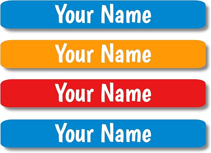 Lovable Labels Personalized Labels for Kids (120 Labels) - Waterproof Dishwasher Safe Peel and Stick Labels are Great for School Supplies Daycare Camp Bottles (Cool)