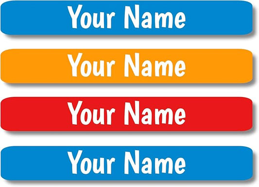 Lovable Labels Personalized Labels for Kids (120 Labels) - Waterproof Dishwasher Safe Peel and Stick Labels are Great for School Supplies Daycare Camp Bottles (Cool)