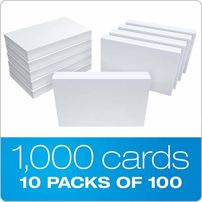 Oxford Blank Index Cards, 4 x 6 Inches, White, 60 Packs of 100 (40)