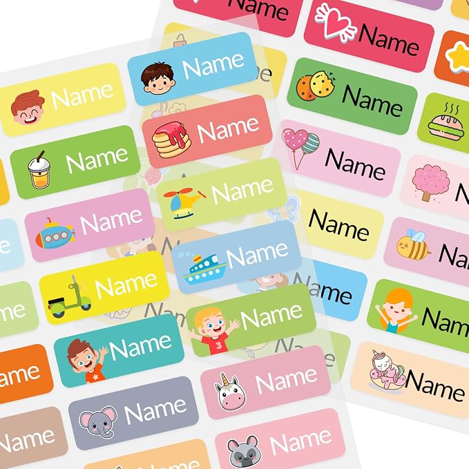 Personalized Iron on Name Labels for Clothing, Custom Clothing Labels Washable for Kids, 54 Name Stickers for Clothes Tags, Personalized Name Stickers for School Uniforms, Camp, Daycare, Backpacks