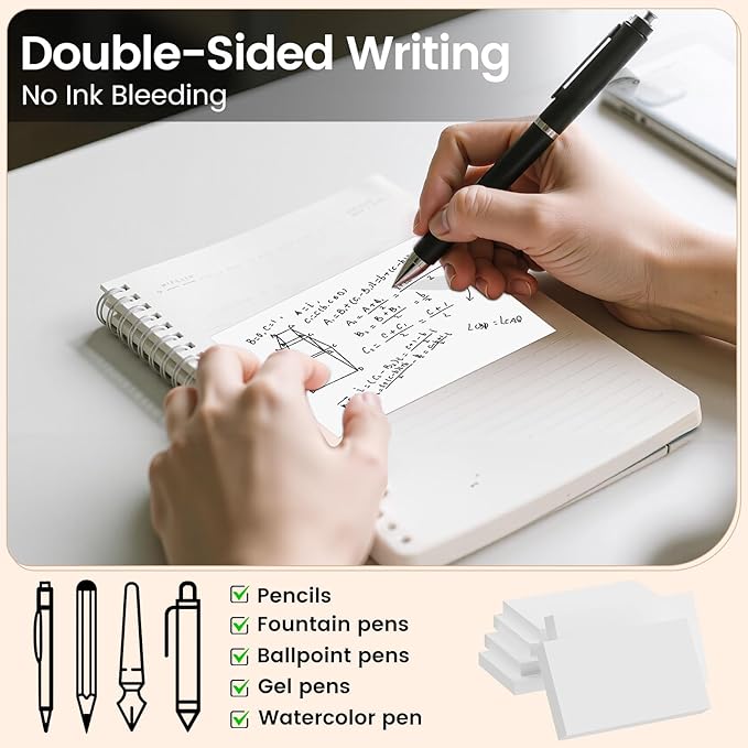 Index Cards 3x5 Inch, 300sheets, Flash Cards, Blank White Note Cards Paper For Studying, Schools Supplies, College, Office And Home Organization, Note Taking Supplies