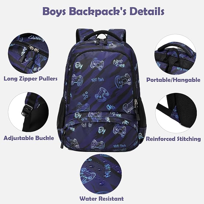 Kimwadalh School Backpack for Girls, Backpack with Lunch Box Pencil Case for Preschool Elementary High School Girls Boys