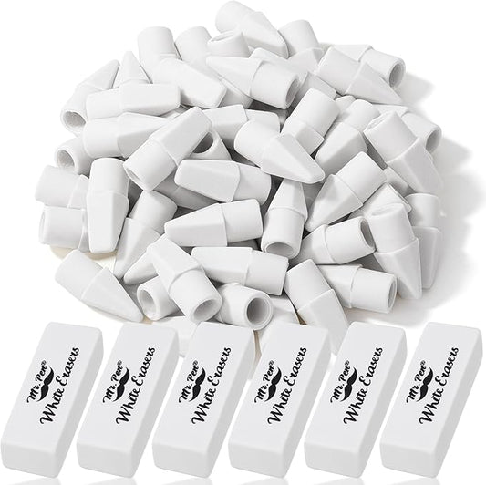 Mr. Pen- School Eraser Combination Set, 66 Pack, White, Latex Free Erasers for School, Office, Art Sketching, Homework, Exams, Clean Smudge-Free Correction