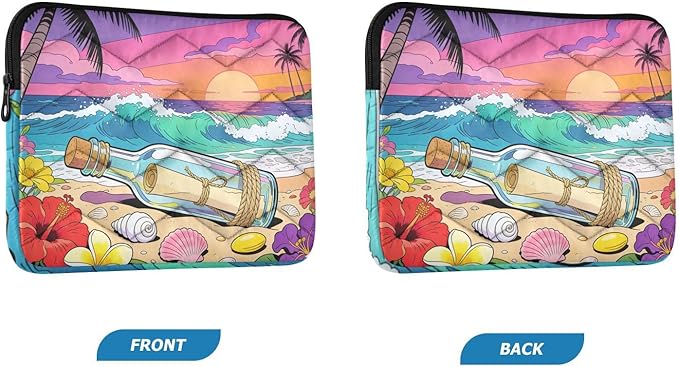 Laptop Sleeve Case with Drift Bottle, Padded Protective Computer Sleeve Bag for 13-16 Inch Laptops, Lightweight Waterproof Notebook Pouch for Men and Women (15.7x11.8inch)