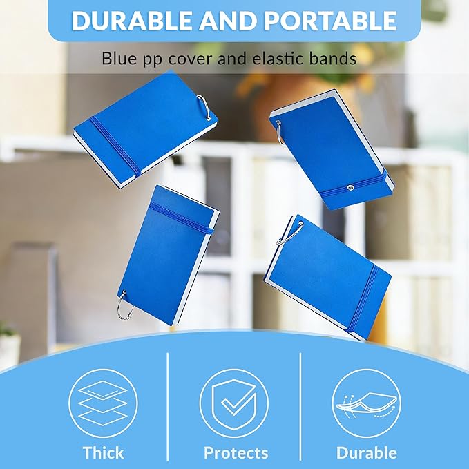 NEEWAY Ruled Index Cards with Ring 3x5 Inches, 200 Count Note Cards Lined, Flash Cards with Rings for Studying, Home and Office (Blue)