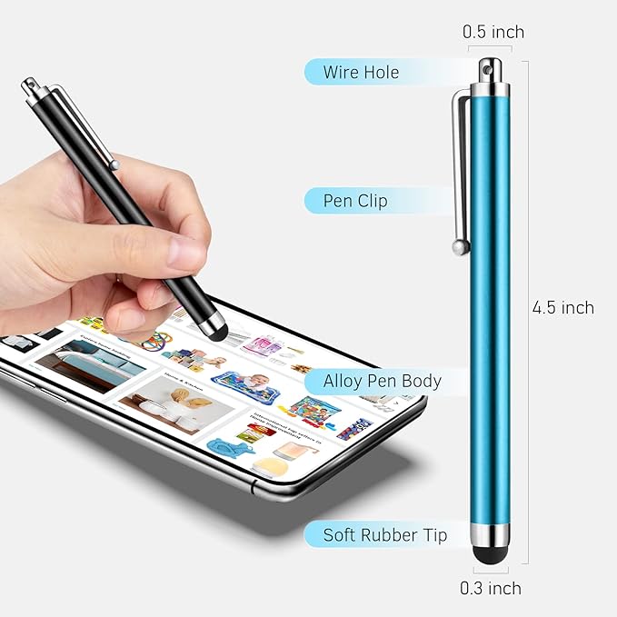 Stylus Pens for Touch Screens, Abiarst High Precision Universal Stylus for iPad iPhone Tablets Samsung Galaxy All Capacitive Touch Screens (20-Pack)