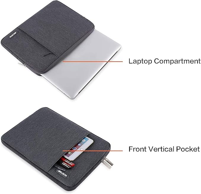 MOSISO Laptop Case 13 inch, Laptop Sleeve Compatible with MacBook Neo/Air/Pro 13 inch with A18/M5/M4/M3/M2/M1 Chip 2026-2016, Polyester Vertical Computer Sleeve Bag with Pocket, Space Gray