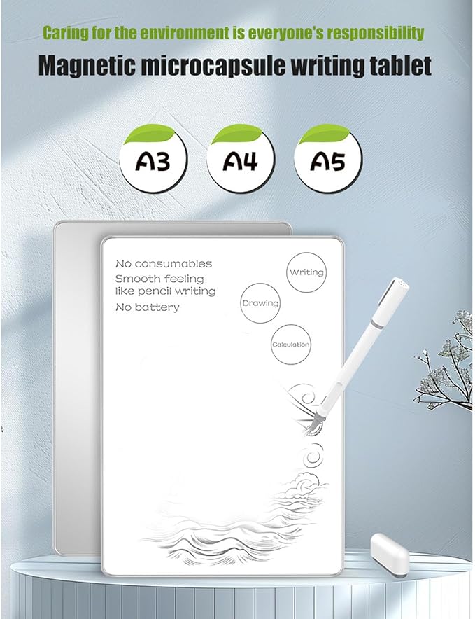 LCD Writing Pad with Instantly Erase, Basics Reusable Writing Pad, Digital Drawing Tablet, Includes Pen, Eraser, for Student Wokers.