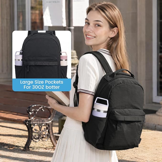 G4Free Small Backpack for Women, lightweight Daypacks for Travel School | Water-resistant Nylon backpack, fits 13.3" laptop, Multi-pockets, Trolley strap, Comfy padded straps