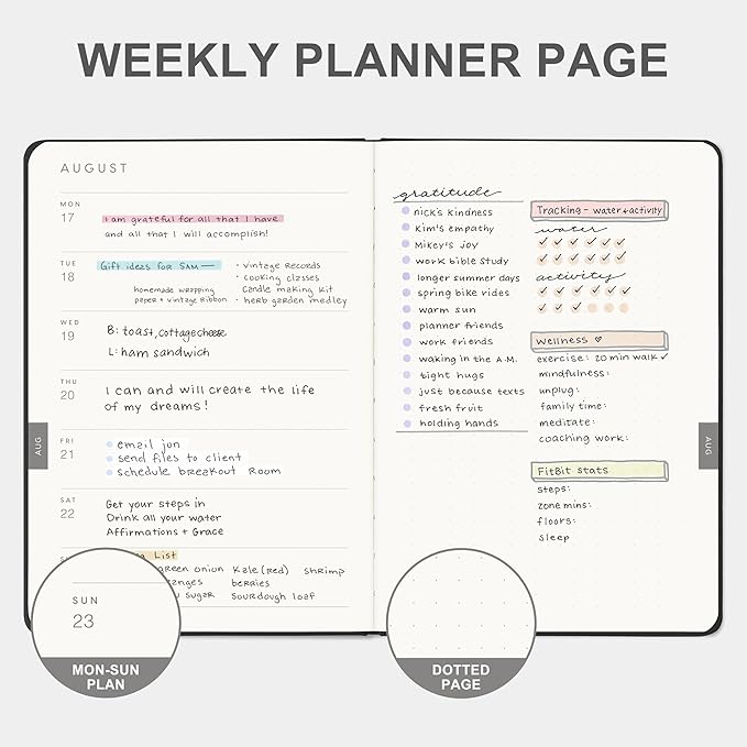 And Per Se 2026 Planner, 15 Months Hardcover Daily, Weekly & Monthly Planner, A5 size, 100GSM Thick Paper, Back Pocket, 5.7" x 8"(Black)