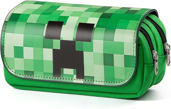 Large Pencil Case Cute Pencil Pouch Green Pen Bag Waterproof Pencil Box with Zipper for Boys Girls Back to School Supplies