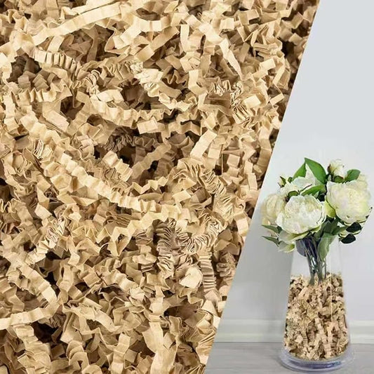 Gainspra 2 LB Crinkle Paper Filler for Gift: Shredded Wrapping for Gift Boxes or Wedding or Birthdays, Crinkle Cut Paper & Basket Stuffing Filler (Kraft)