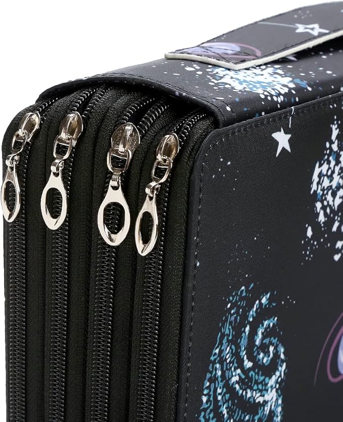 Portable Colored Pencil Case Organizer 103 Larger Individual Slots Holds 300 Pcs Pencils with Printing Pattern for Watercolor Pens or Markers, Pencil Case Organizer for Artist