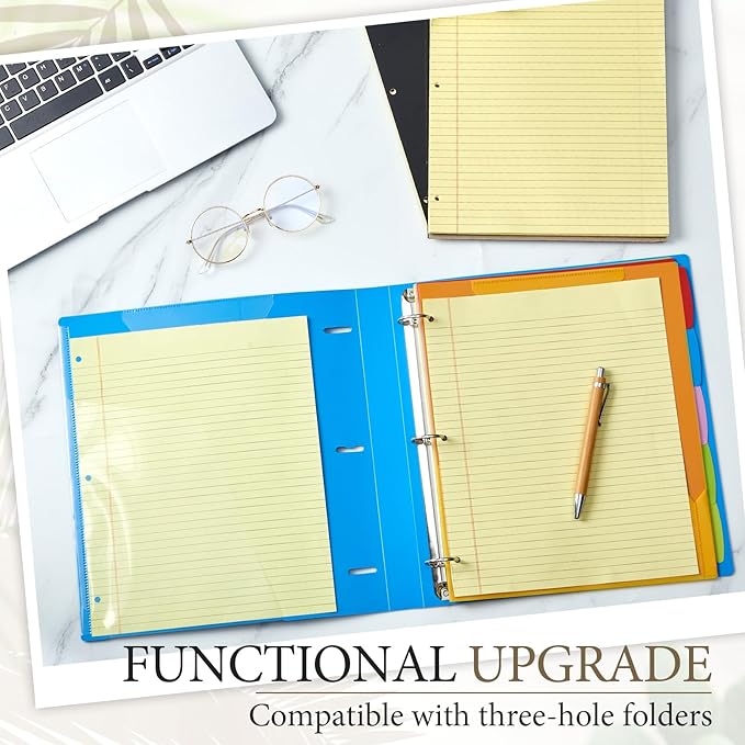 MotiMind 1 Pack 8.5" x 11" Top Spiral Notebook with 3 Hole Punched Legal Pads College Ruled Notepad 50 Sheets Hard Cardboard Paper Wirebound Notepad for Office School Business (Yellow)