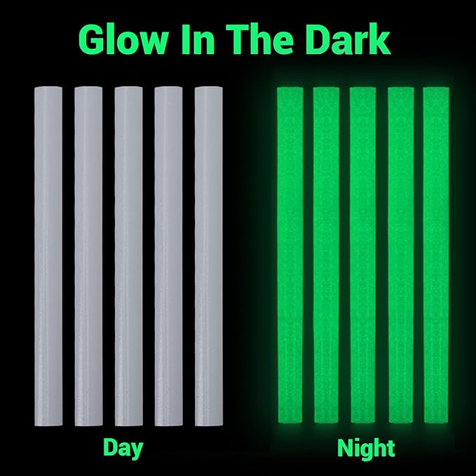 Glow in The Dark Glue Sticks, 72 Pack 0.43"x8" Full Size Hot Glue Sticks for Wedding Cards, Sealing, Decoration, Art, DIY, Car Dent Repair
