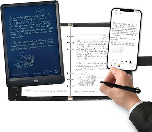Ophayapen Smart Sync Pen for Note Taking with Notebook and Writing Board,Real-time Sync for Digitizing,Convert to Text,Storing,Sharing Paper Notes via APP on Smartphone & iPad (Android and iOS)