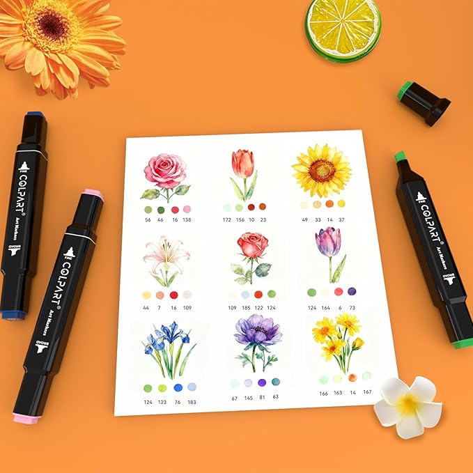 colpart 120 Colors Alcohol Markers Brush Tip Dual Tip Art Markers for Kids Marker Pens with Pen Holder and Case for Adult Coloring Painting Perfect for Painting,Sketching and Drawing Christmas Gift