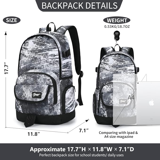 rickyh style School Backpack Travel Bag for Men & Women Lightweight College Back Pack with Laptop Compartmen