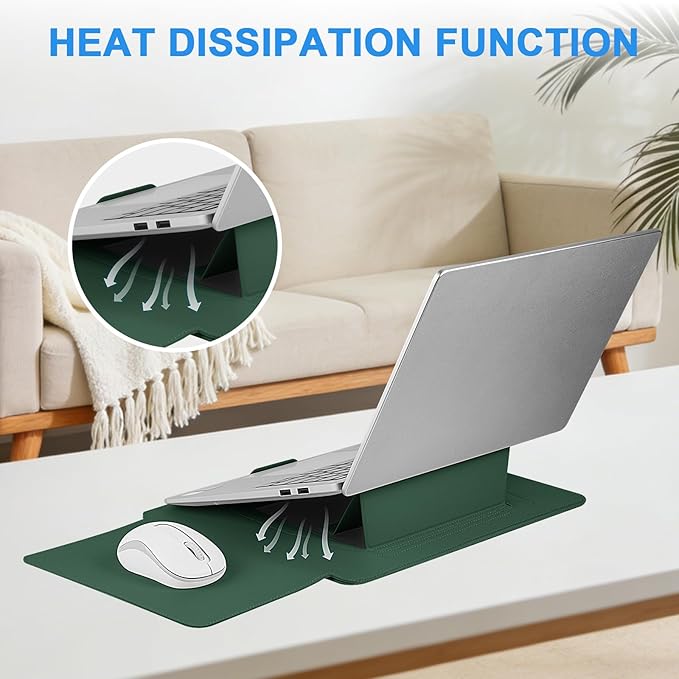 HoYiXi 13.6'' Laptop Sleeve Case Leather Bag with Stand Compatible with MacBook Pro 14/MacBook Air 13(M1 M2)/ASUS Vivobook 14/Dell XPS 13/ASUS Acer Matebook 13 14'' Laptop case,
