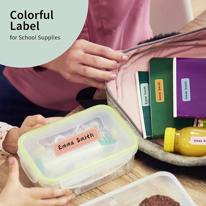 Self-Laminating Waterproof Water Bottle Labels - 320PCS Colored Write-on Name Label Stickers for Baby Daycare, Kids School Supplies and Home Organization
