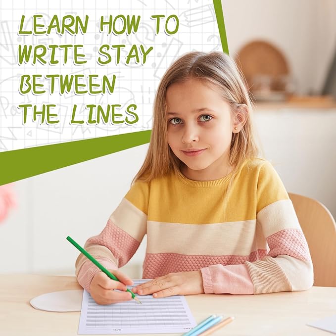 Eaasty 200 Sheets Write Beginner Paper Level 1 Paper Handwriting Practice Paper for Kids Practice Writing Paper with Lines and Gray Highlighted for Proper Letter Positioning,8.5" x 11"