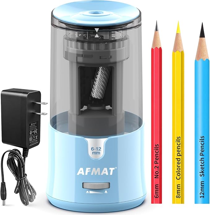 AFMAT Electric Pencil Sharpener, Plug-in Pencil Sharpener for 6-12mm Pencil