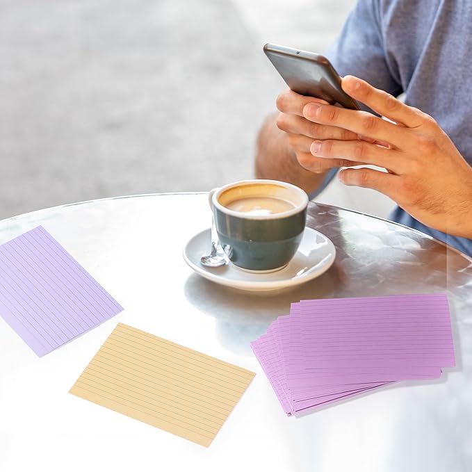 Mr. Pen- Lined Index Cards, 4"x6", 144 Cards, Assorted Colors, Bulk 4x6 Index Cards, Ruled for School, College, Office and Home Organization, Durable Study To Do List Note Cards with Ruled Lines