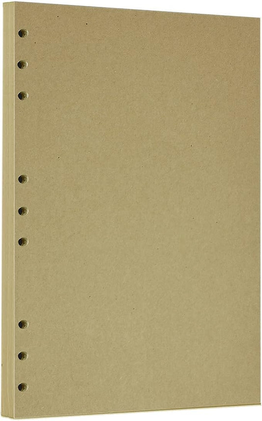 Zelten 1 Pack B5 45 Sheets/90 Pages Kraft Loose Leaf Punched Paper Refills Paper for 9 Hole Binder Personal Organizer Diary Notebook Refillable Planner