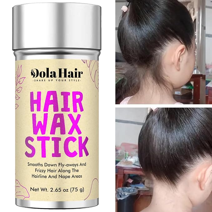 Dolahair Hair Wax Stick for Flyaways, Smoothing, and Slick Back - Hair Pomade for Women and Kids (2 Pack)