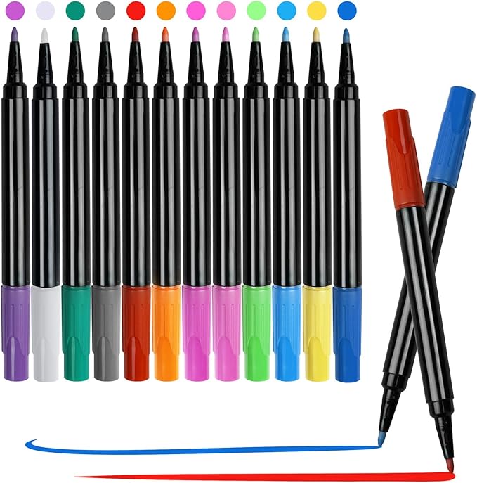 12 Colors Liquid Chalk Markers for LED Note Board, Neon Paint Markers for Light Up Drawing Board Acrylic Calendar Planning Board Windows, Wet or Dry Erase Markers Fine Tip