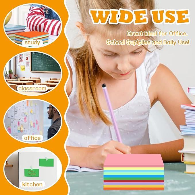 BIGNC 300 PCS Colored Index Cards, 3x5 Inch Blank Note Cards Study Cards Flash for Studying Learning, Memo Scratch Pad