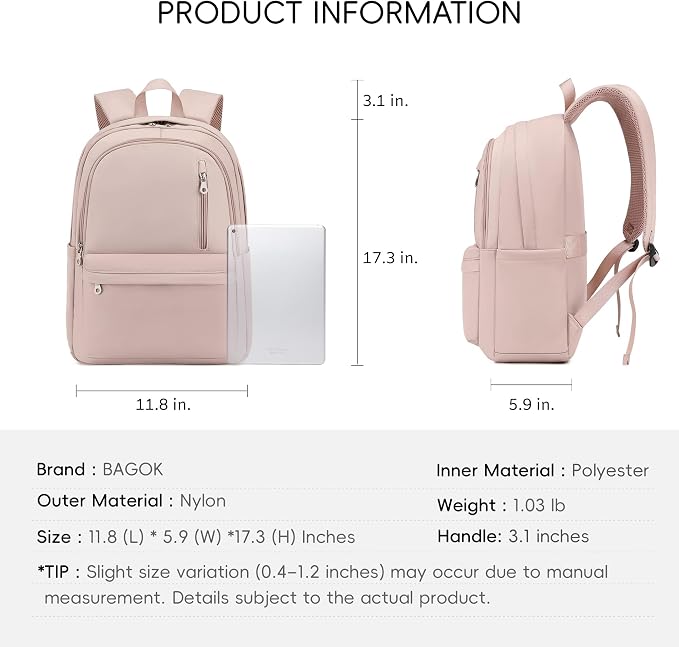 BAGOK Lightweight Nylon Backpack for Women & Men – Foldable, Large Capacity, Ideal for School, Travel & Work