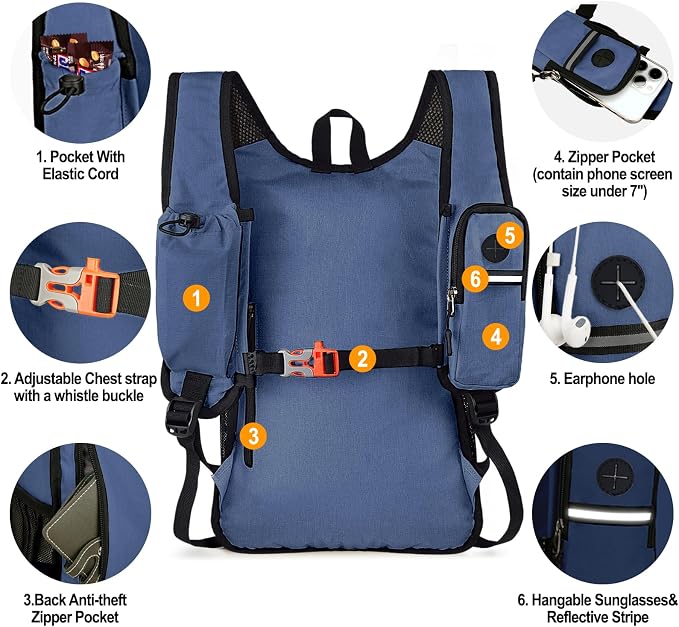 Seektop 15L Small Hiking Backpack for Women Men, Lightweight Hiking Daypack | Water Resistant, Foldable Packable Back Pack with Phone Pocket for Travel Camping Outdoor