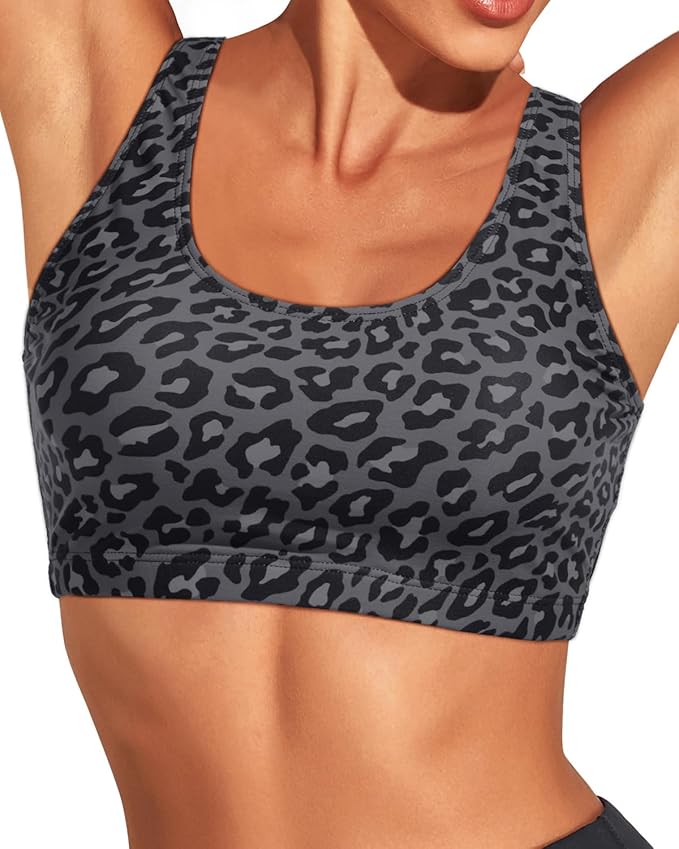 Tempt Me Women Sports Bra Bikini Top Push Up Scoop Neck Bathing Suits Top Padded Swim Crop Tops Only