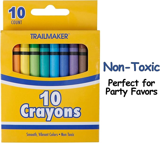 Trail maker (12 Pack Bright Wax Coloring Crayons in Bulk, Wholesale Packaging - 10 Per Box, 120 Crayons total