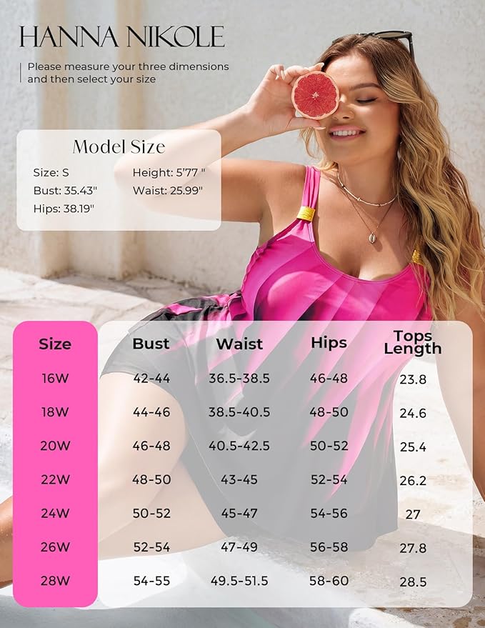 Hanna Nikole Womens Tankini Swimsuits 2 Piece Bathing Suit Flowy Ruffle Tankini Tops with Swim Shorts